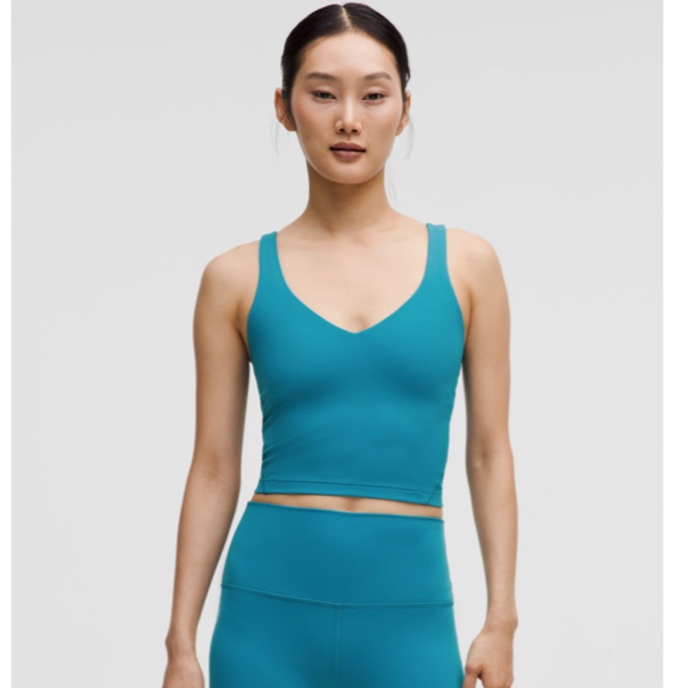 Lululemon teal align Sports top (size2), wunder train leggings (size0) set